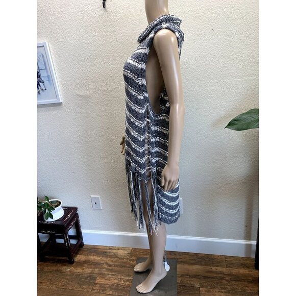 Free People Boho Folksong Knit Striped High Low Tunic Large - Picture 6 of 8
